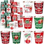 Layhit Christmas Hot Cocoa Paper Cups 8 oz Disposable Cold/hot Drinking Cups Hot Beverage Cups Hot Chocolate Cocoa Cups Disposable Coffee Cups for Xmas Party Drinkware Supplies(120 Pcs)