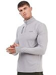 TCA Fusion Gym Tops for Men Training Long Sleeve Running Top Men Gym Clothes - Pigeon Grey, XXL