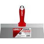 12-inch Soft-Grip Stainless Steel Taping Knife - LEVEL5 | Pro-Grade | Metal Hammer End | 5-137