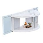 Window Bird Feeder with a 180° View from Inside Your House - Window Insert Bird Feeder - Easy-Refill, Durable and Safe - Adjustable Sliding Window Lock and Anti-Shake Tool Included