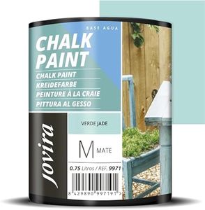 JOVIRA PINTURAS Pintura Tiza - Chalk Paint al Agua Mate. Renueva tus muebles con creatividad. (750 Mililitros, Verde Jade)