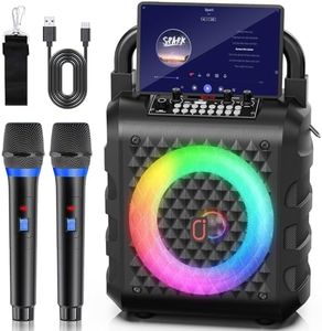 Karaoke Machine with Upgraded 6.5" Subwoofer, Portable Bluetooth 5.3 Karaoke Speaker with Instrumental Mode, PA System with Echo Adjustment, Support USB/TF Card/AUX/REC