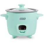 Dash Mini Ceramic Rice Cooker - Designed for Single-Serve Cooking - Compact Rice Cooker with Nonstick Removable Pot, Keep Warm Function & Easy-to-Clean Sleek Design - Aqua Ceramic