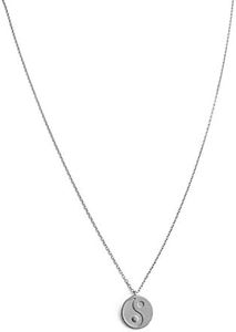 HONEYCAT Mini Yin Yang Charm Necklace in Rose Gold or Silver | Minimalist, Delicate Jewelry (Silver)