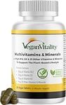 Vegan Multivitamins & Minerals with High Strength Vitamin B12, D3 & K2. 180 multivitamin Tablets - 6 Months Supply. Designed for Vegans & Vegetarians.