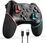 Wireless Pro Controller Compatible for Nintendo Switch Sefitopher Bluetooth Switch Pro Controller Gampad Joypad ,PC Controller Supports Gyro Axis Turbo and Dual Vibration With Charging Cable (RED-BLUE)