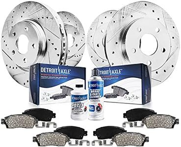 Detroit Axle - Brake Kit for 2013-2019 Ford Fusion, 2013-2016 Lincoln MKZ Drilled & Slotted Brake Rotors and Ceramic Brakes Pads Replacement: 11.81" inch Front and 11.89" inch Rear Rotor