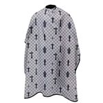 King Midas King Me Barber Cape - Professional Quality Barber Cape with Snap Buttons - Itch Free Water Proof Styling Cape, Gray & Black, Extra large