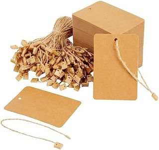 Juvale 200-Pack Kraft Paper Gift Tags with Jute Twine String, Large Blank Merchandise Price Labels 2.4 x 3.5, Bulk Brown Hang Tags for Wedding, Birthday, Holiday, Party Favor, Art and Craft Wrapping