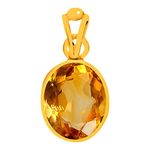 Clara Certified Citrine Sunehla 5.5 Carat or 6.25ratti Panchdhatu Alloy Gold Polish Birthstone Pendant for Men & Women