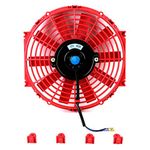 DNA Motoring 10" High Performace Electric Cooling Slim Radiator Fan w/Mounting Kit (Red)Single Unit