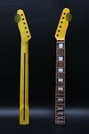 Canada Maple replacement for TL style Guitar Neck 21fret 25.5inch Rosewood Fretboard Block Inlay Gloss Yellow paint