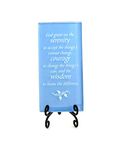 Lifeforce Glass The Serenity Prayer Inspirational Glass Plaque. Encouraging Centering Words to Empower. Includes a Folding Easel Blue.