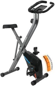 SogesPower Exercise Bike Folding Indoor Cycling Bike 2 IN 1 Foldable Stationary Bike Fitness X-Bike 10-Level Magnetic Resistance 330 LB Weight Capacity with Ipad Mount Comfortable Seat Cushion&LCD
