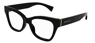 Gucci GG1133O-001 Black Cat-Eye Women's Eyeglasses, Black/Silver-logo-002, Lens-52 Bridge-18 B-42.2 ED-58 Temple-145