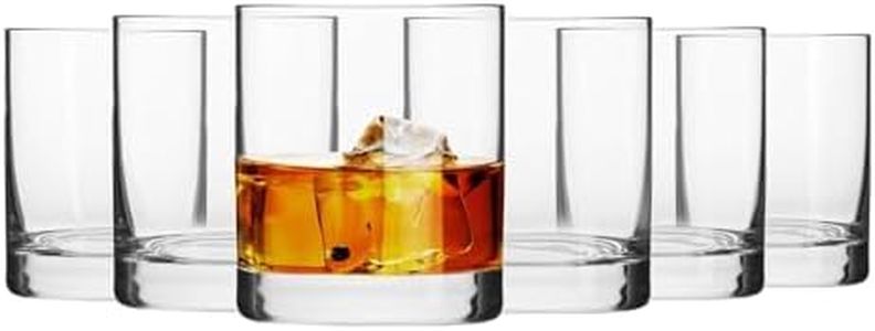 Krosno Whisky Sour Tumbler Glasses Old Fashioned Bourbon Cognac Brandy | Set of 6 | 10.1 oz | Blended Collection | Perfect for Cocktails, Drinks, Water, Juice, Scotch, Irish Liquor, Whisky