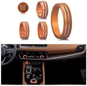 HDUFC for Nissan Rogue 2025 2024 2023 2022 2021 Air Conditioning, Volume Adjustment and 4WD Knob Cover, One-Touch Start Button Cover/Ring Accessories