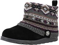 Muk Luks Womens Patti Faux Suede Winter & Snow Boots Black 9 Medium (B,M)