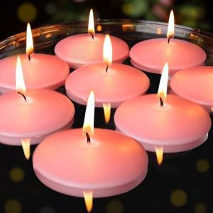 3 inch Floating Candles 8-9 Hours Pink Floating Candle for Centerpieces 36 Packs Unscented Floating Candles 3" Water Candles for Cylinder Vases,Pool,Wedding