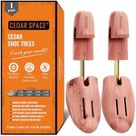 Cedar Space Wooden Shoe Stretcher Tree, 6.5-14 Sizes Cedar Wood Shoe Trees,2/4PC Shoe Stretcher for Men, Sneakers,Boots, Original Wooden Color, Small (Fits Shoe Sizes 6.5 - 8.5)