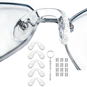 5 pcs Eyeglasses Nose Pads,U Shaped Eyeglasses Nose Pads Screw-in Eyeglass Nose Piece Soft Silicone Nose pad for Eye Glasses Sunglass Eyewear，M Size