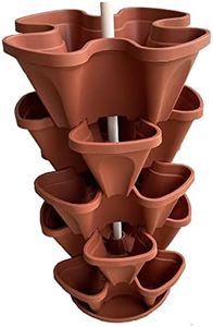 Mr Stacky Australia - Large 5 Tier Stackable Planter Set Vertical Garden - 45cm Width (Terracotta)