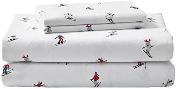 Eddie Bauer - King Sheet Set, Warm Breathable Cotton Flannel Bedding with Deep Pockets, Brushed for Extra Softness, Cozy Home Decor, Oeko-Tex Certified (Ski Slope, King)