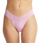 hanky panky Women's Maternity Hank Panky Cotton Low Rise Thong Panty, Lotus Flower Pink, One Size
