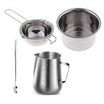 4 Set Stainless Steel Double Boiler Long Handle Melting Pot, Pitcher & Mixing Spoon Candle Soap Making, DIY Scented Candle Hand Craft