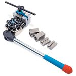 Eastwood Professional Brake Line Flaring Tool Kit | 45° Degree Single Double & Bubble Brake Tubing Flares | Use with Hydraulic Hose | Ideal for Stainless Steel Tube or Copper Pipe | Inc 4 Split Dies