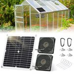 Solar Panel Fan Kit, 12W Solar Fan with 9.84 feet Cable, Dual-head Solar Powered Fan, IP65 Waterproof Solar Power Fan, Solar Ventilation Fan for Greenhouse, Chicken Coops, Pet Houses (12, Watts)