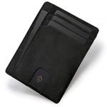 AKIELO RFID Blocking Credit Card Holder and Gift Box – Ultra Slim Wallet for Men – Minimalist Card Wallet (Bravo - Black Edition)