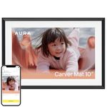 Aura Carver WiFi Digital Picture Frame | The Best Digital Frame for Gifting | Send Photos From Your Phone | Quick, Easy Setup in Aura App | Free Unlimited Storage | Gravel with White Mat