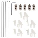 AONTOKY 5 Sets Nylon Control Horns + Steel PushRods + Pushrod Connector Linkage Stopper Parts for RC Airplane Model Aircraft