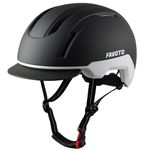 Favoto Urban Bike Helmet Adult - Dual Shell Impact Resistance with Removable Visor - Commuter Lightweight Cycling Helmet Adjustable Size for Men Women 57-61cm Balck