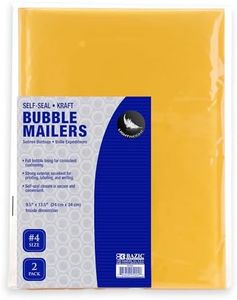 BAZIC Products Kraft Bubble Mailers #4 9.5"x13.5" Self Seal Closure, Padded Cushion Envelope, Yellow Mailing Shipping Envelopes Paper Bag (2/Pack), 1-Pack