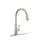 Kohler K-596-Vs Simplice High-Arch Single-Hole Or Three-Hole with 3-Function Spray Head, Sweep Spray and Docking Spray Head Technology