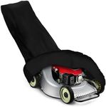 Dokon Lawn Mower Covers Waterproof Windproof Anti-UV Heavy Duty Outdoor Lawnmower Cover with Adjustable Hem Cord, Outside Lawn Mower Storage Cover (191x110x67cm) - Black