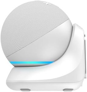 Fanxoo ED5 station d'accueil de batterie mobile, prise d'extension DC fournit la puissance mobile pour Echo dot 5 génération, avec lampe de rythme musical, 10 000 Mah (Blanc)(pas de Alexa)