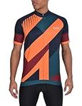 TCA Men's All-Day Cycling Jersey – Lightweight Short Sleeve Bike Shirt - Athletic Fit Bicycle Shirt with 3 Cycling Back Pockets - Orange Graphic, XL