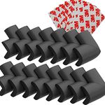 Foam Corner Protector Guards Soft,Large Size Thicken 15 PCS Baby proofing Corner Cushions& Edge Bumper Covers Black with 3M Tapes for Table Furniture Safety Sharp Corner