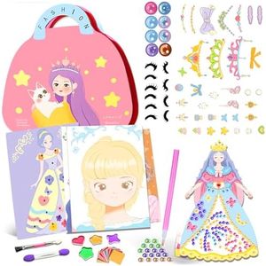 HBKJ Paper Craft Kits for Girls: Magical 4 in 1 Foil Art Painting Books Supplies Set Toys for Toddler Christmas Birthday Party Gifts Toys for Kids Ages 3 4 5 6 7 8 Years Old(Pink)