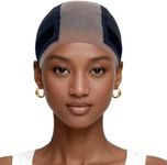 LAB HAIRS Wig Cap with Grip Band for Keeping Wigs in Place, More Full Cap-wide Transparent Lace for Lace Front Wigs - Brown/Black/Nude Non Slip Cap Make Your Wig Be Glueless (Black-L)