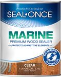 SEAL-ONCE MARINE - 1 Gallon Penetrating Wood Sealer, Waterproofer & Stain. Water-Based, Ultra-low VOC formula for high-moisture areas to protect wood docks, decks, piers & retaining walls.