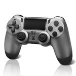 Effdrdfs Wireless Controller for PS-4, Controller Wireless for PS-4/Pro/Slim/PC, Bluetooth Gamepad Joystick with Dual Vibration Touch Panel 3.5mm Audio Jack Six-Axis (Gray)