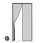 Magnetic Door Screen 90 x 210cm, SMALUCK Heavy Duty Fly Door Screen Mesh with Powerful Magnets, Durable Mesh Curtains Keeps Bugs Out, Frame Hook & Loop, Kid and Pet Friendly