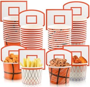 Basketball Hoop Snack Cups 48 Sets Basketball Party Decorations Kids Paper Snack Cups Disposable Treat Snacks Bowls Basketball Party Supplies