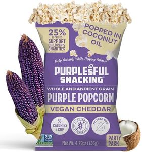 Purplesful Purple Corn Popcorn, Silkier, Creamier & Healthy Popcorn, Vegan-Friendly, Non-GMO, Flavorful Popped Corn Gourmet Snack, Vegan Cheddar, Big Bulk Pack - 4.8 Oz Per Pack (Pack of 3)