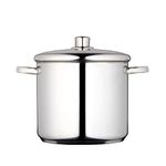 MasterClass Stock Pot With Lid 8.5L/24cm, Induction-Safe, Stainless Steel, Silver