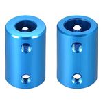 TA-VIGOR Rigid Coupling 8mm to 10mm Bore, L25XD16 Aluminum Alloy Shaft Coupler Connector, Shaft Coupling Joint Connector for 3D Printer, DIY Robots, CNC Machine, Motor Accessories, 2Pcs Blue